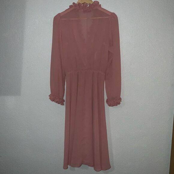 Ursula Of Switzerland Pink Mauve Ruffled Dress - Picture 7 of 9